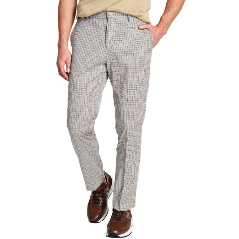 Tommy Hilfiger Mens Modern-Fit Performance Check Dress Pants 38W x 32L Tan - NWT